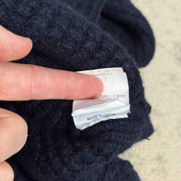 Sandro Oversized Neck Navy Wool Sweater - Picture 6 of 6